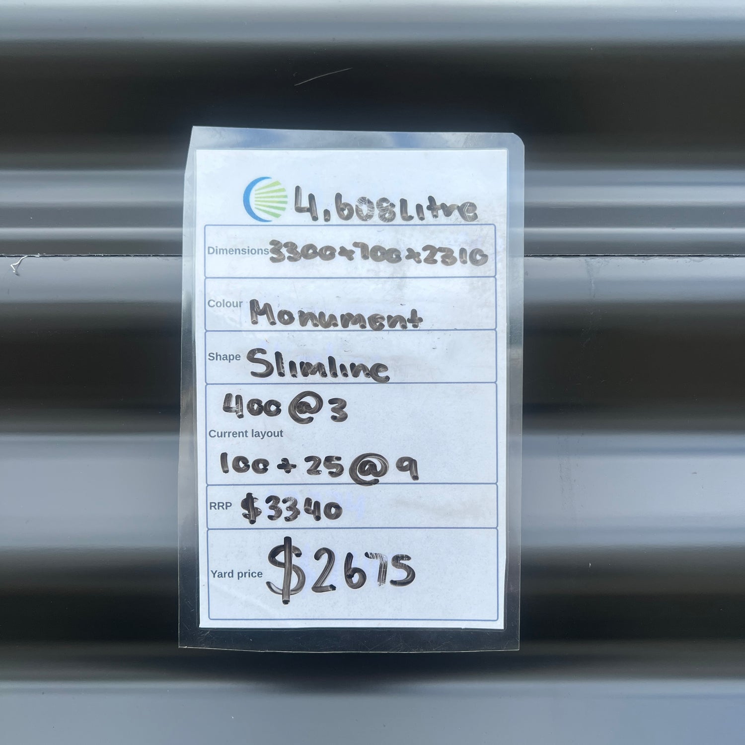 4,608 Litre Slimline Water Tank