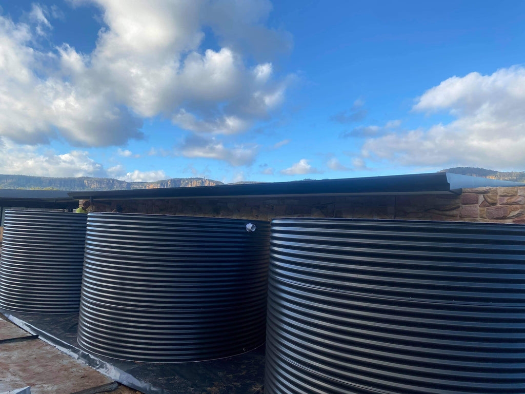 CCWT big round steel water tanks in a row