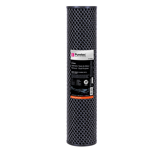DP10MP2: 20" Dual Purpose Carbon Filtration Cartridge, 10 Micron