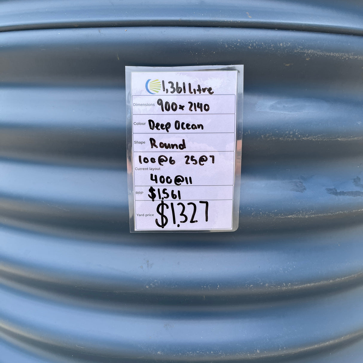 1,361 Litre Round Water Tank