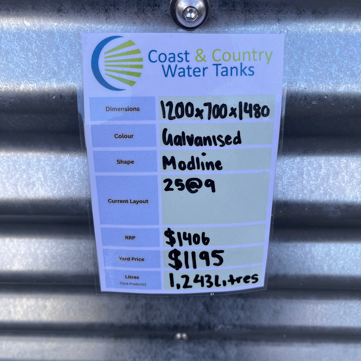 1,243 Litre Modline Water Tank