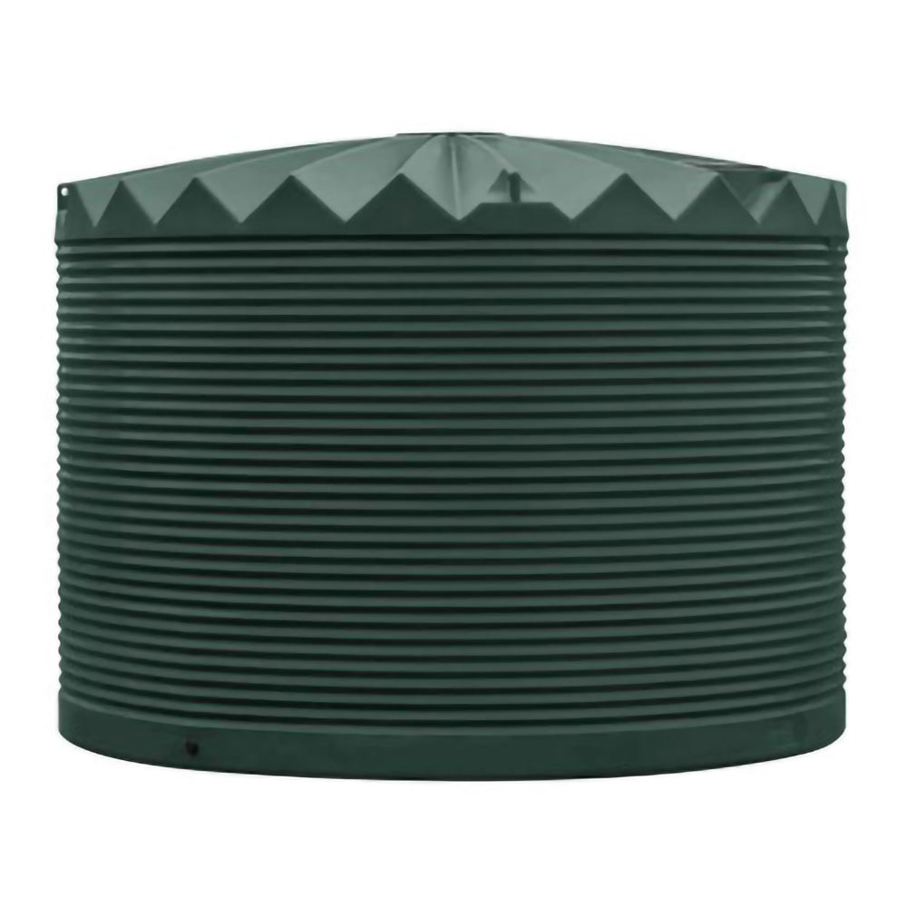 22500 litre poly polyethylene round water tank in heritage green