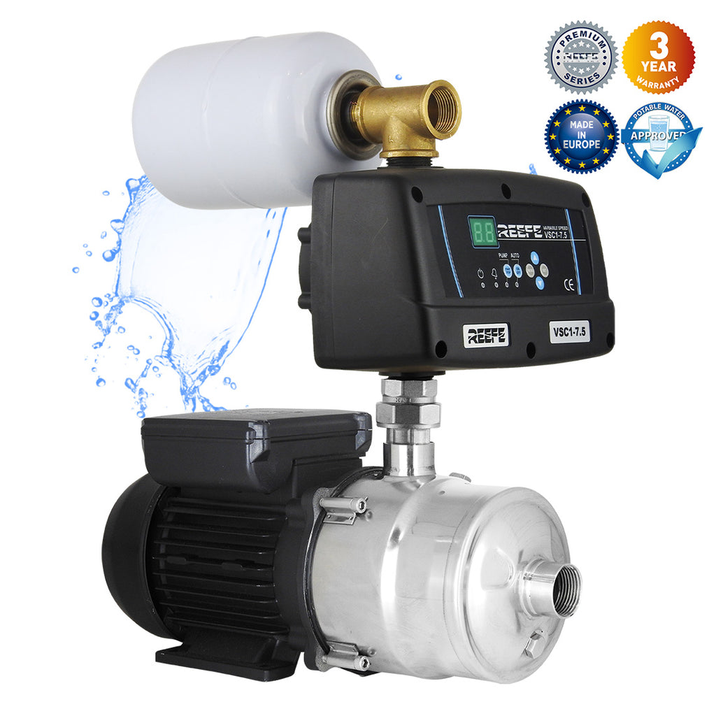 VSRE external multistage water pump system with pressure controller and pressure tank